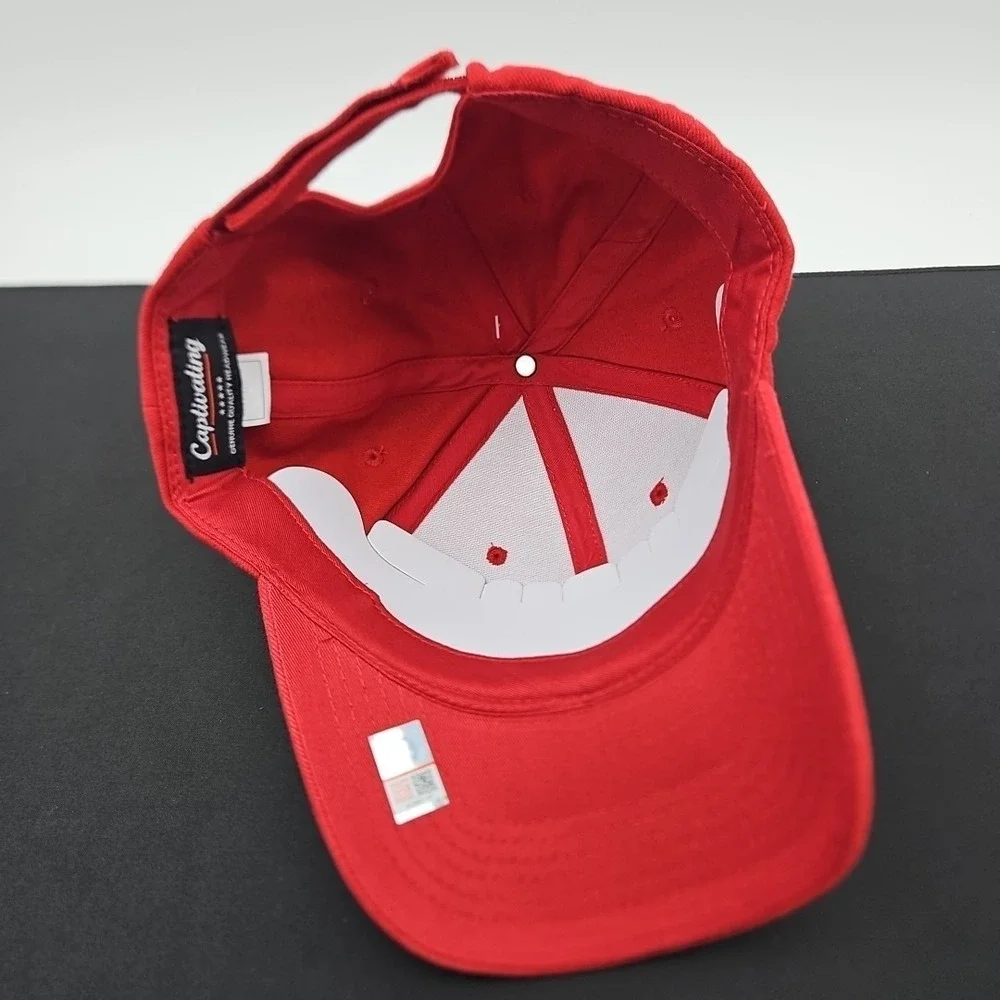 Washington State College WSC Cougars Red Baseball Cap Hat Embroidered NCAA Strap